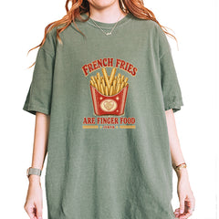 French Fries Are Finger Food IYKYK Vintage Soft Unisex T-shirt Moss