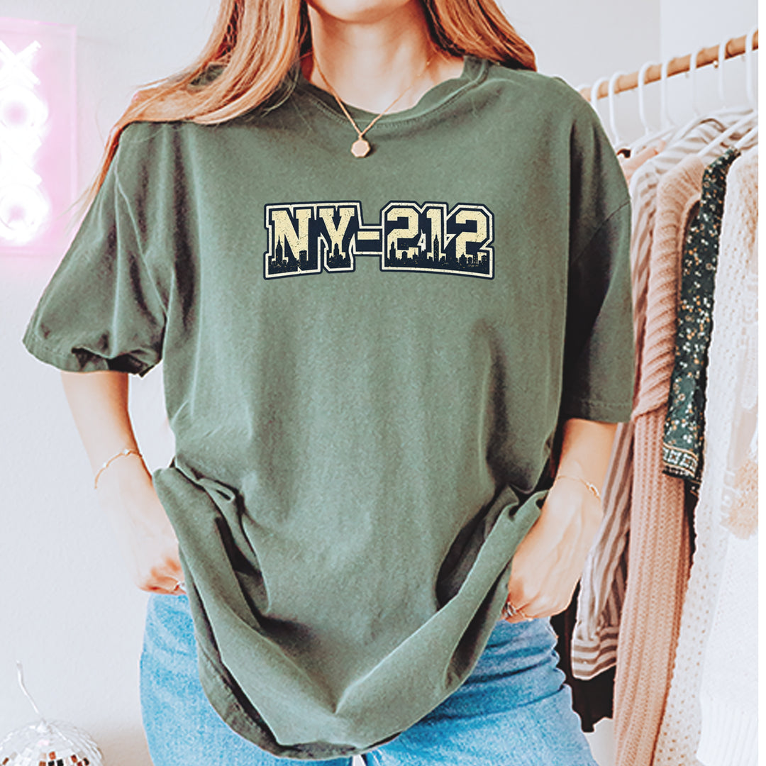New York City 212 Area Code Skyline  Vintage Soft Unisex T-shirt 