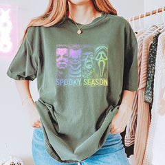 Spooky Season Horror Icons Halloween Vintage Soft Unisex T-shirt 