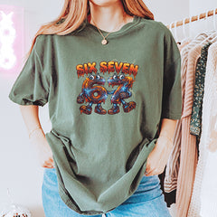 67 Lava Lightning Six Seven Meme Vintage Soft Unisex T-shirt 