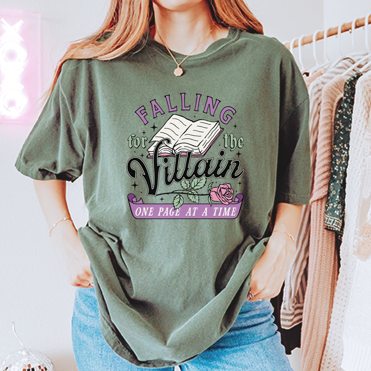 Falling For The Villain One Page At A Time Vintage Soft Unisex T-shirt 