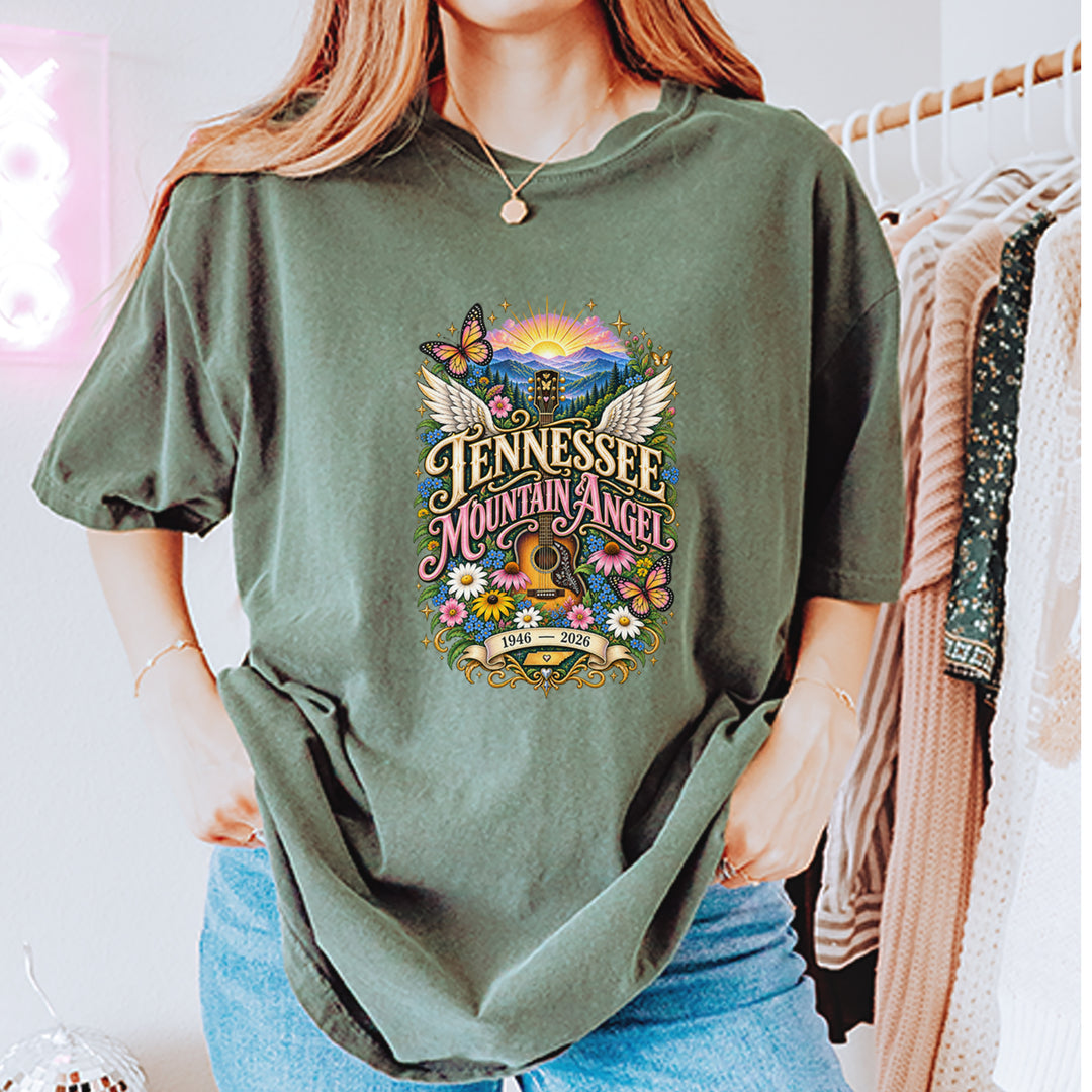 Tennessee Mountain Angel Wings Dolly Vintage Soft Unisex T-shirt 