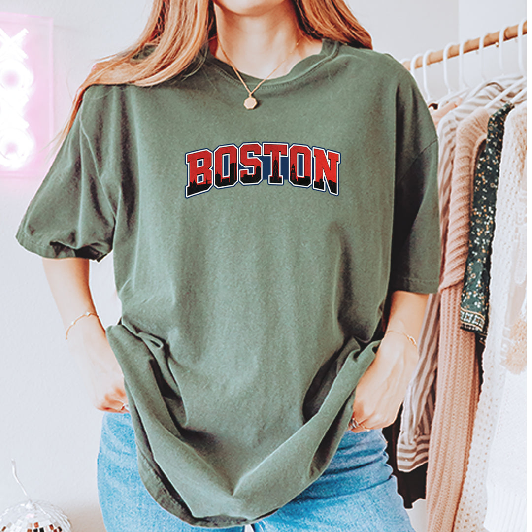 Boston City Pride Skyline Vintage Soft Unisex T-shirt 