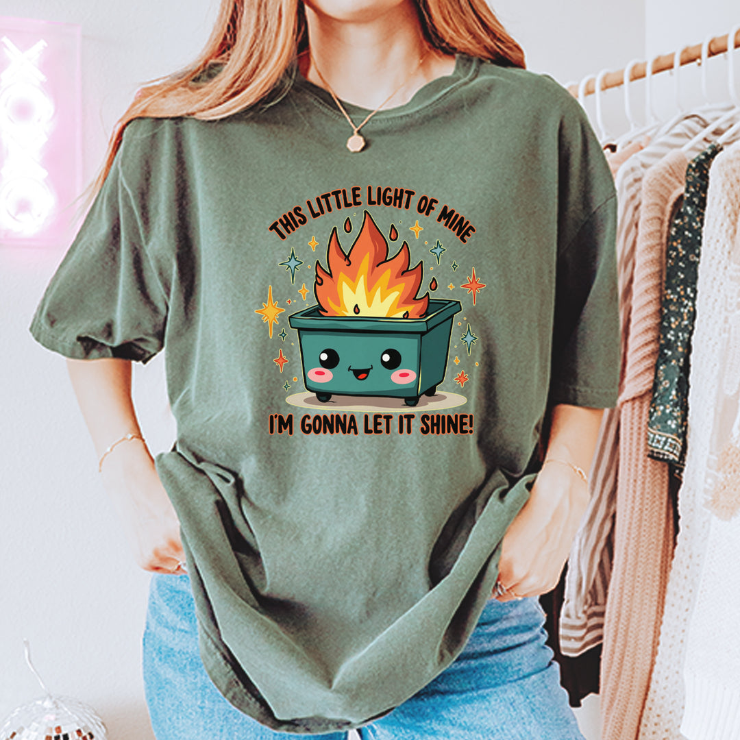 This Little Light of Mine Dumpster Fire Smile Face Vintage Soft Unisex T-shirt 