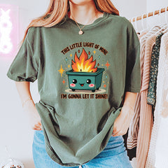 This Little Light of Mine Dumpster Fire Smile Face Vintage Soft Unisex T-shirt 