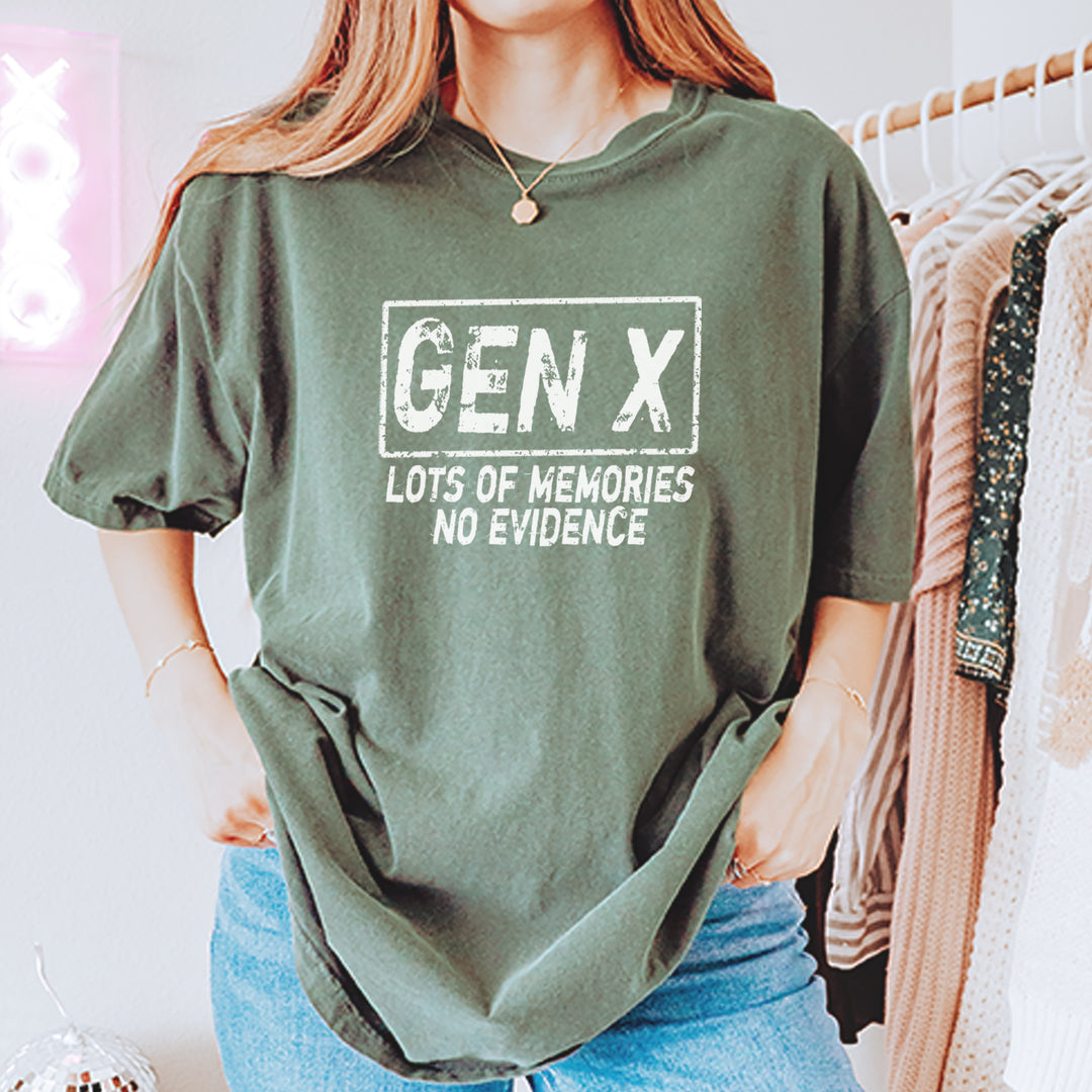 Gen X Lots of Memories No Evidence Nostalgia Vintage Soft Unisex T-shirt 