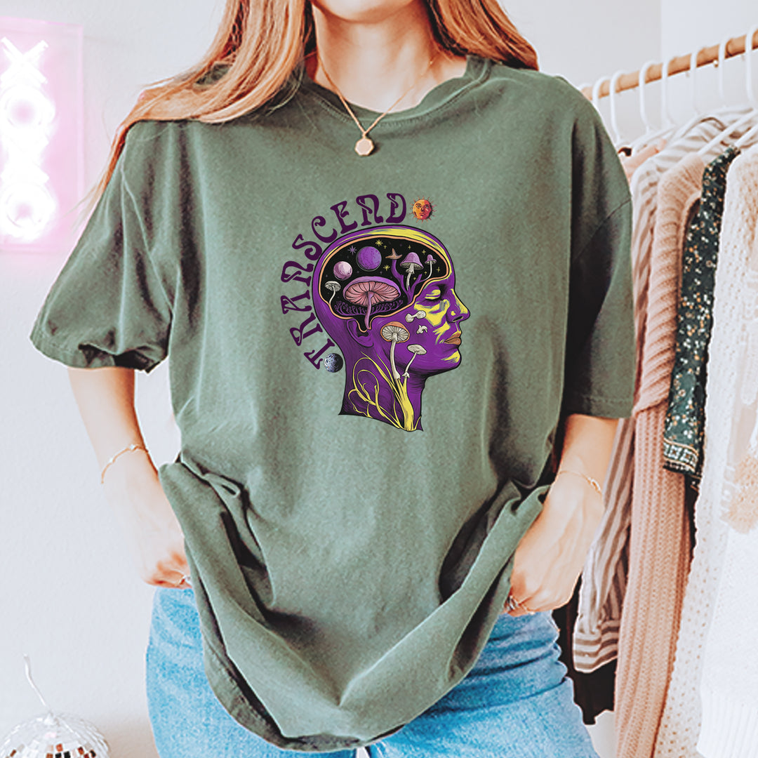 Psychedelic Cosmic Mushroom Head Vintage Soft Unisex T-shirt 