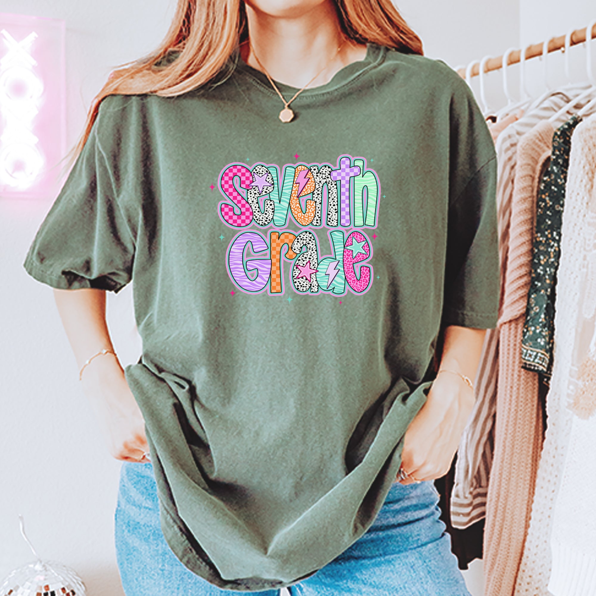 Seventh Grade Swagger Colorful Back to School Vintage Soft Unisex T-shirt 