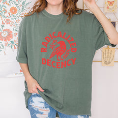 Radicalized by Basic Decency Dove Protest Statement Vintage Soft Unisex T-shirt 