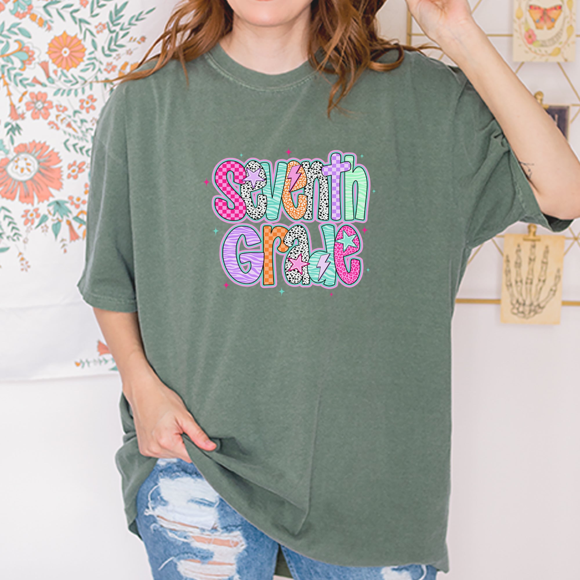 Seventh Grade Swagger Colorful Back to School Vintage Soft Unisex T-shirt 