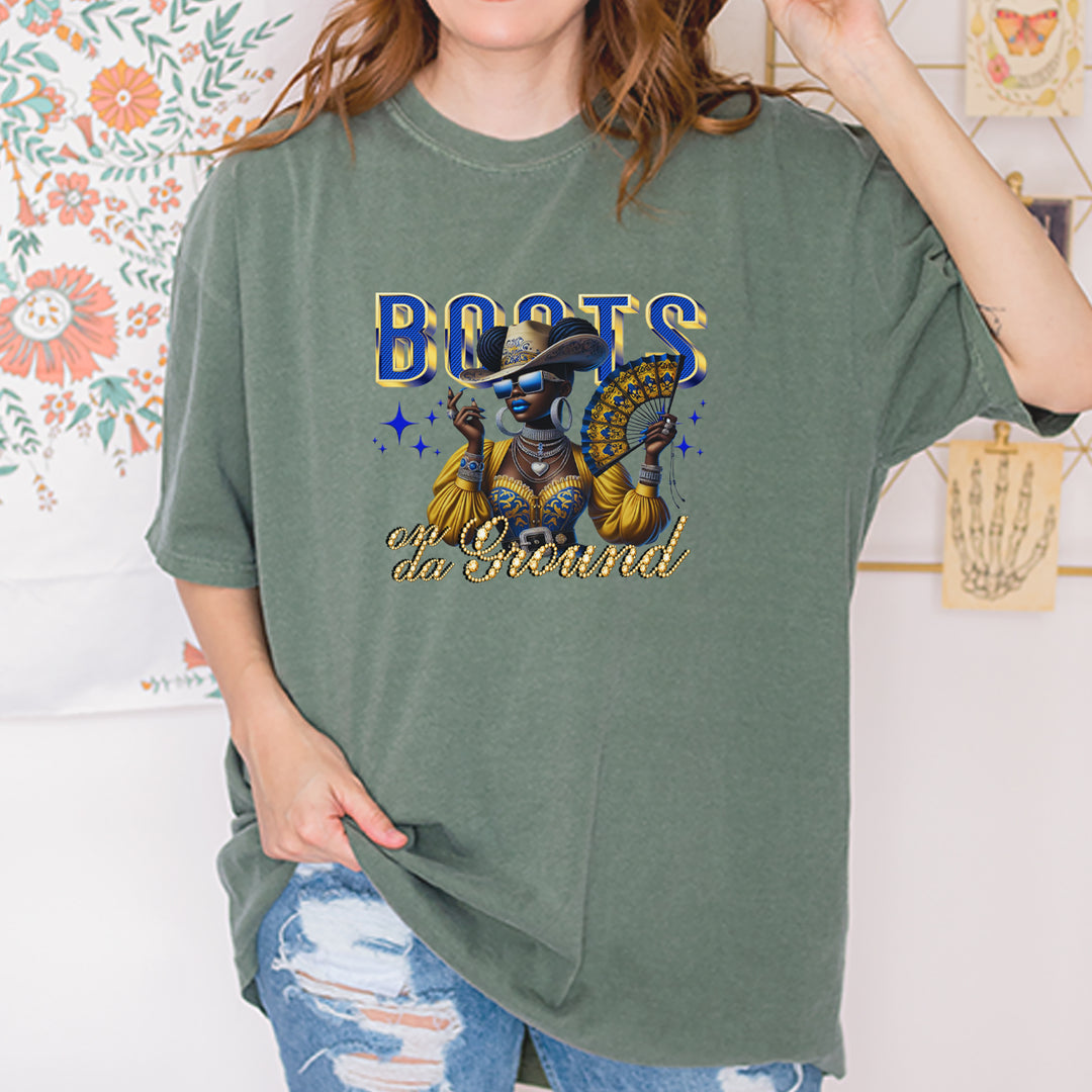 Boots On Da Ground Folding Fan Vintage Soft Unisex T-shirt 