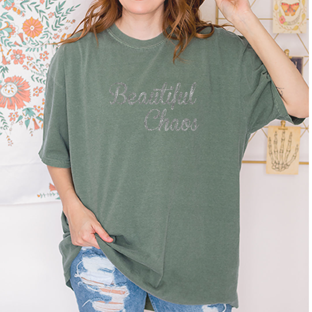 Beautiful Chaos Glitter Music Festival Vintage Soft Unisex T-shirt 