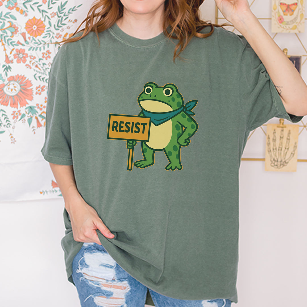 Sign Resist Meme Frog Protest Vintage Soft Unisex T-shirt 