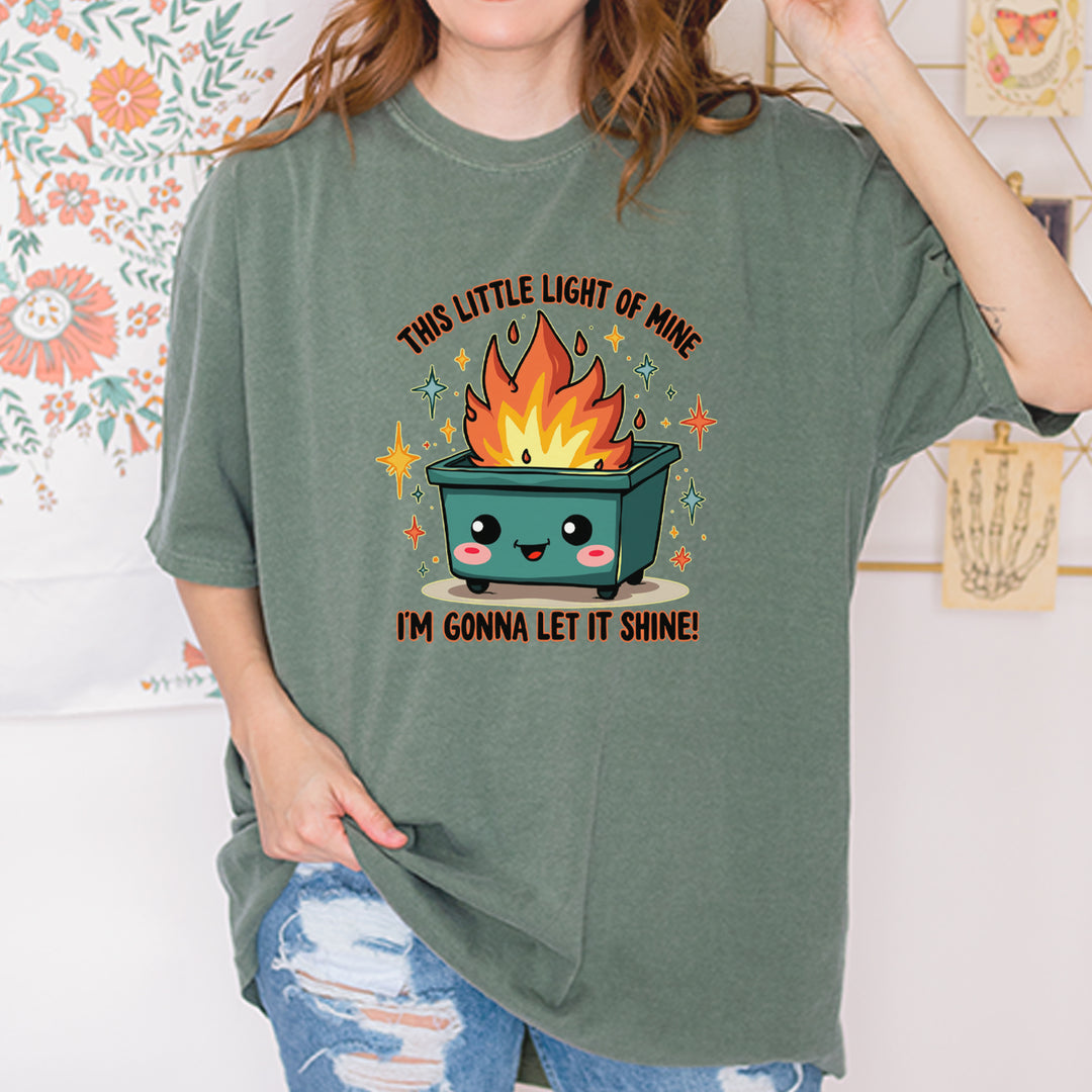 This Little Light of Mine Dumpster Fire Smile Face Vintage Soft Unisex T-shirt 