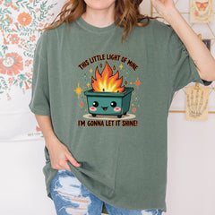 This Little Light of Mine Dumpster Fire Smile Face Vintage Soft Unisex T-shirt 
