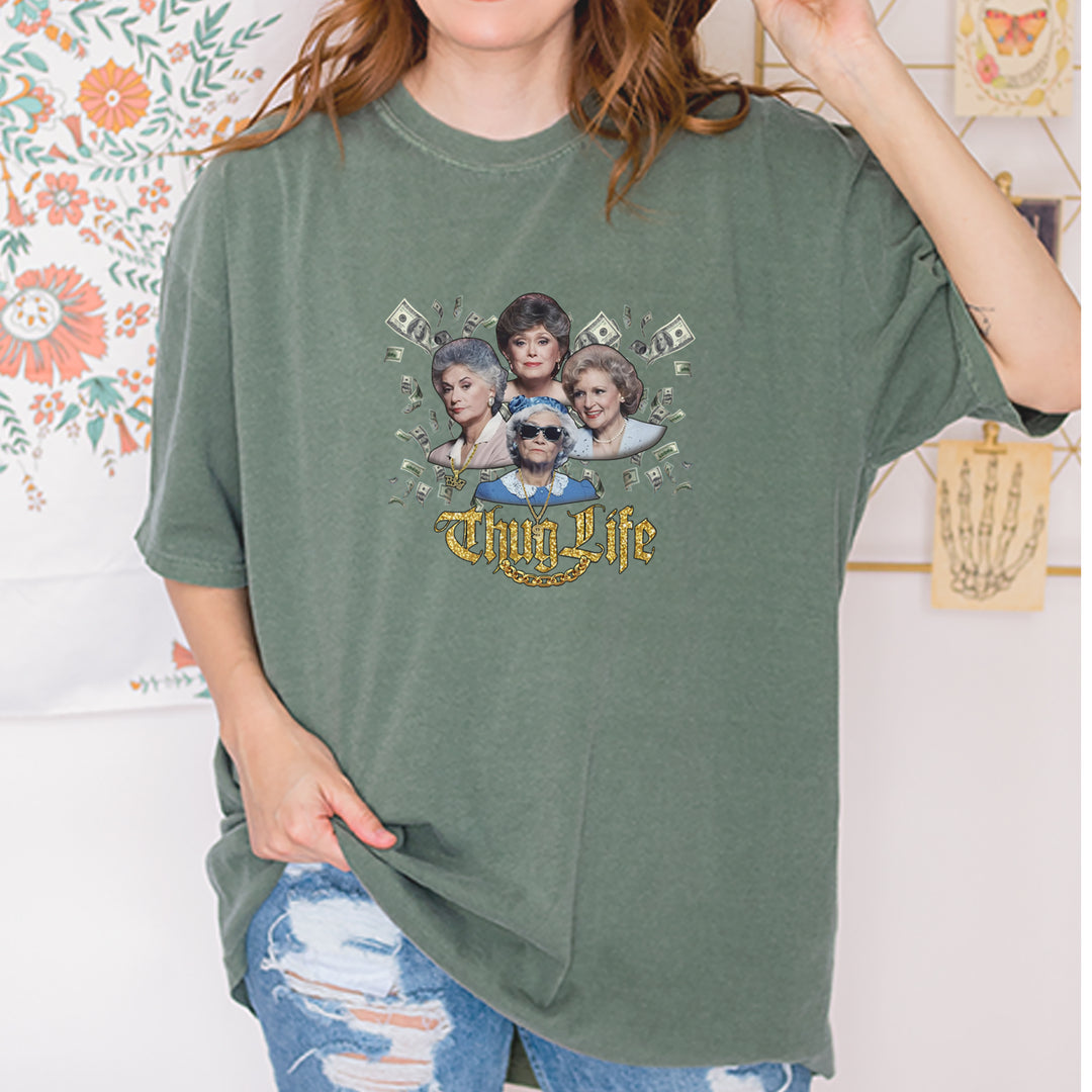 Golden Chain Thug Life Girls Vintage Soft Unisex T-shirt 