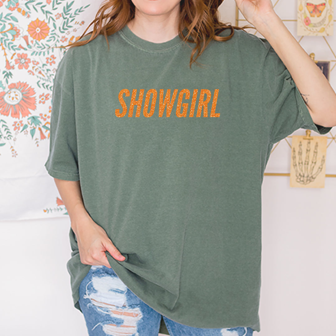 Showgirl Orange Glitter Vintage Soft Unisex T-shirt 