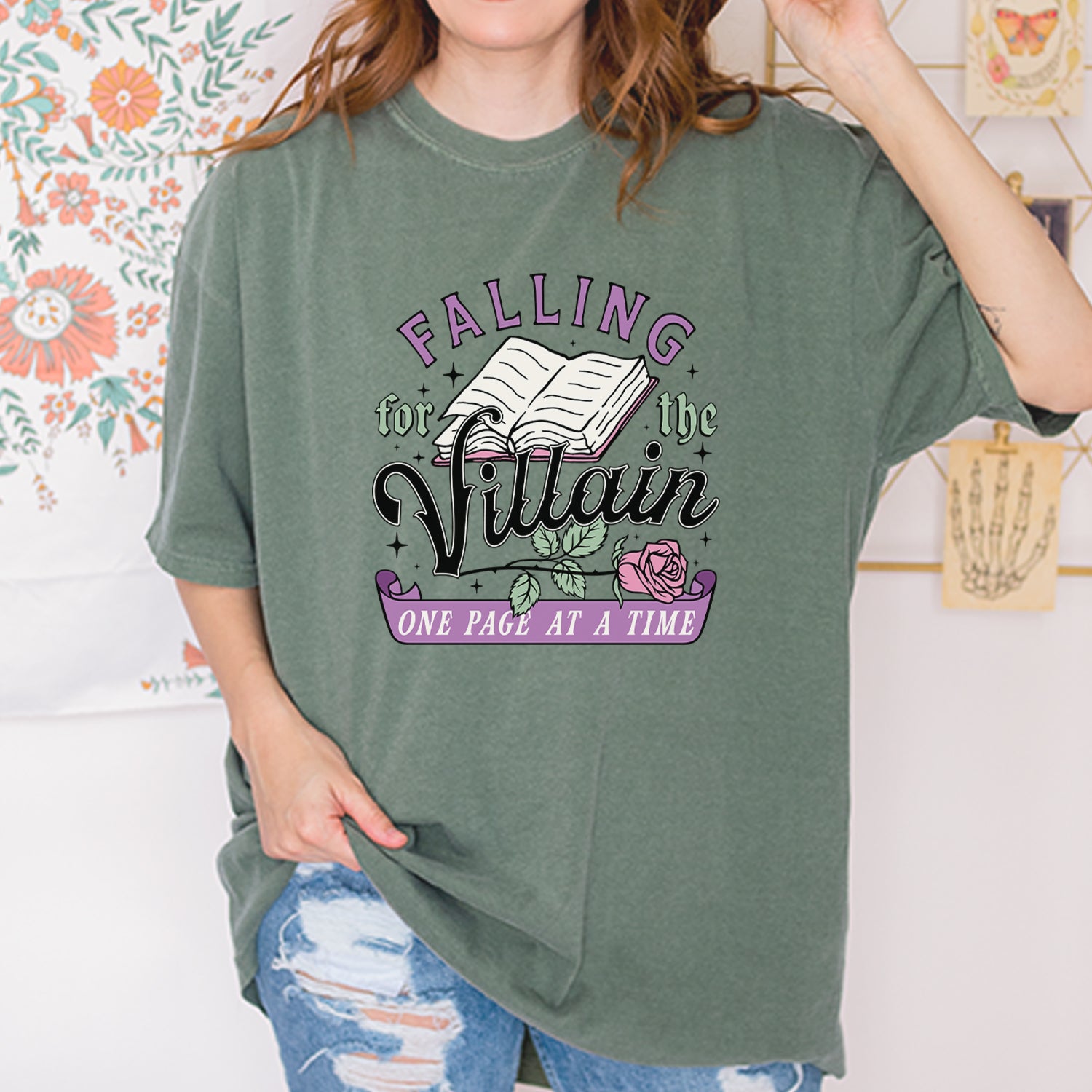 Falling For The Villain One Page At A Time Vintage Soft Unisex T-shirt 