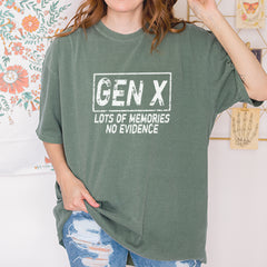Gen X Lots of Memories No Evidence Nostalgia Vintage Soft Unisex T-shirt 