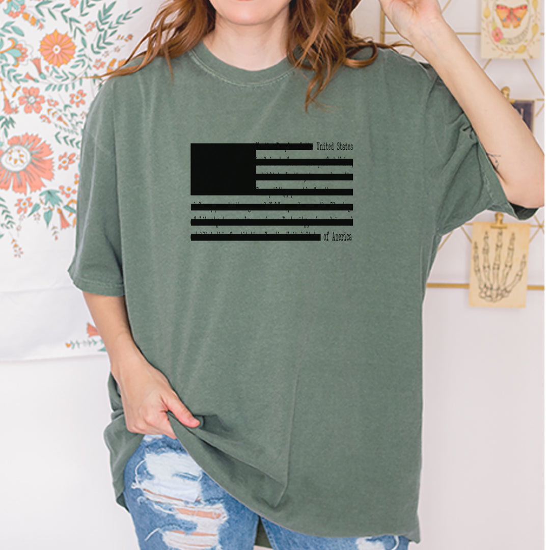 Redacted American Flag Vintage Soft Unisex T-shirt 