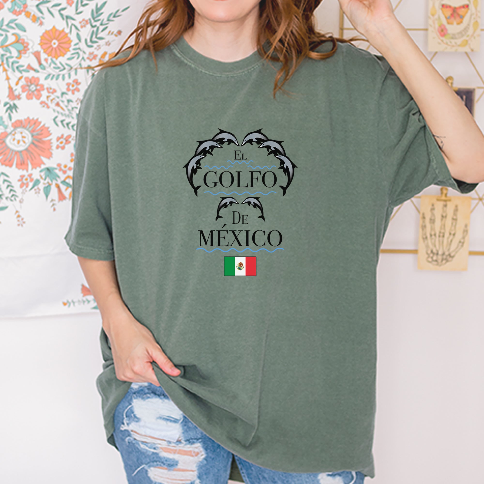 El Golfo De Mexico Dancing Dolphins Vintage Soft Unisex T-shirt 