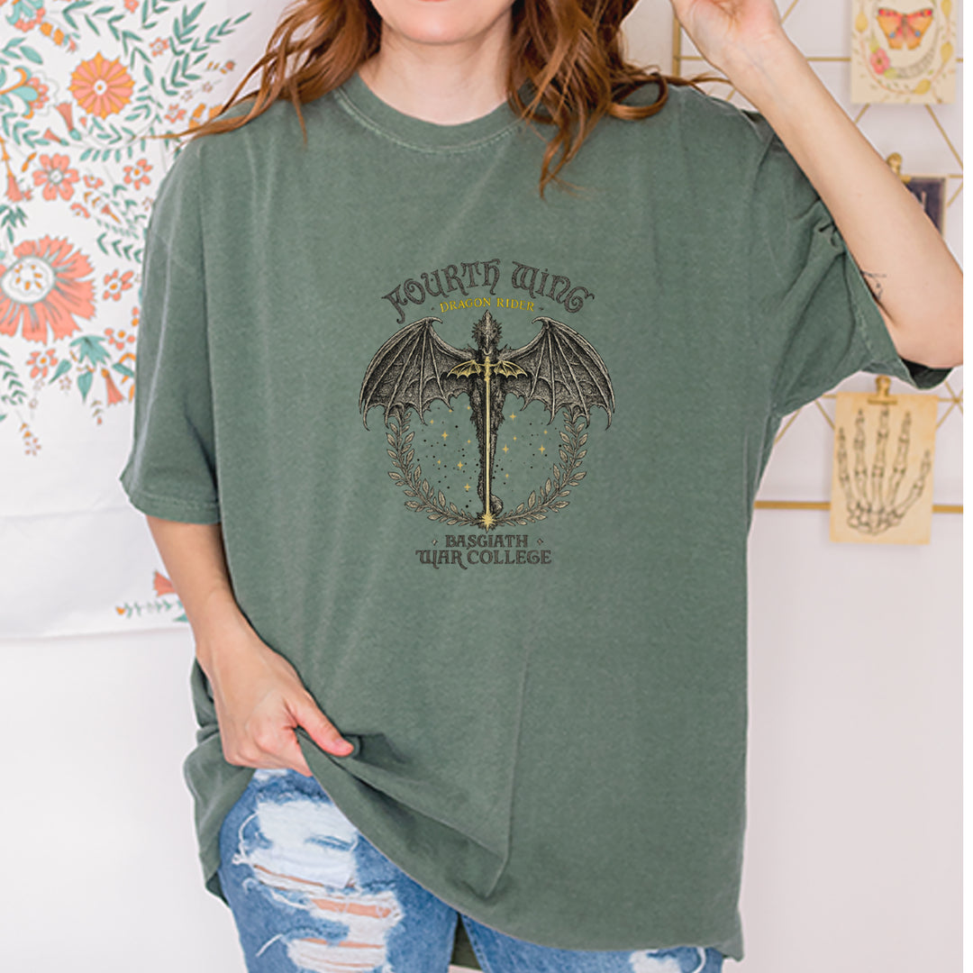 Fourth Wing Dragon Rider Vintage Basgiath War College Vintage Soft Unisex T-shirt 