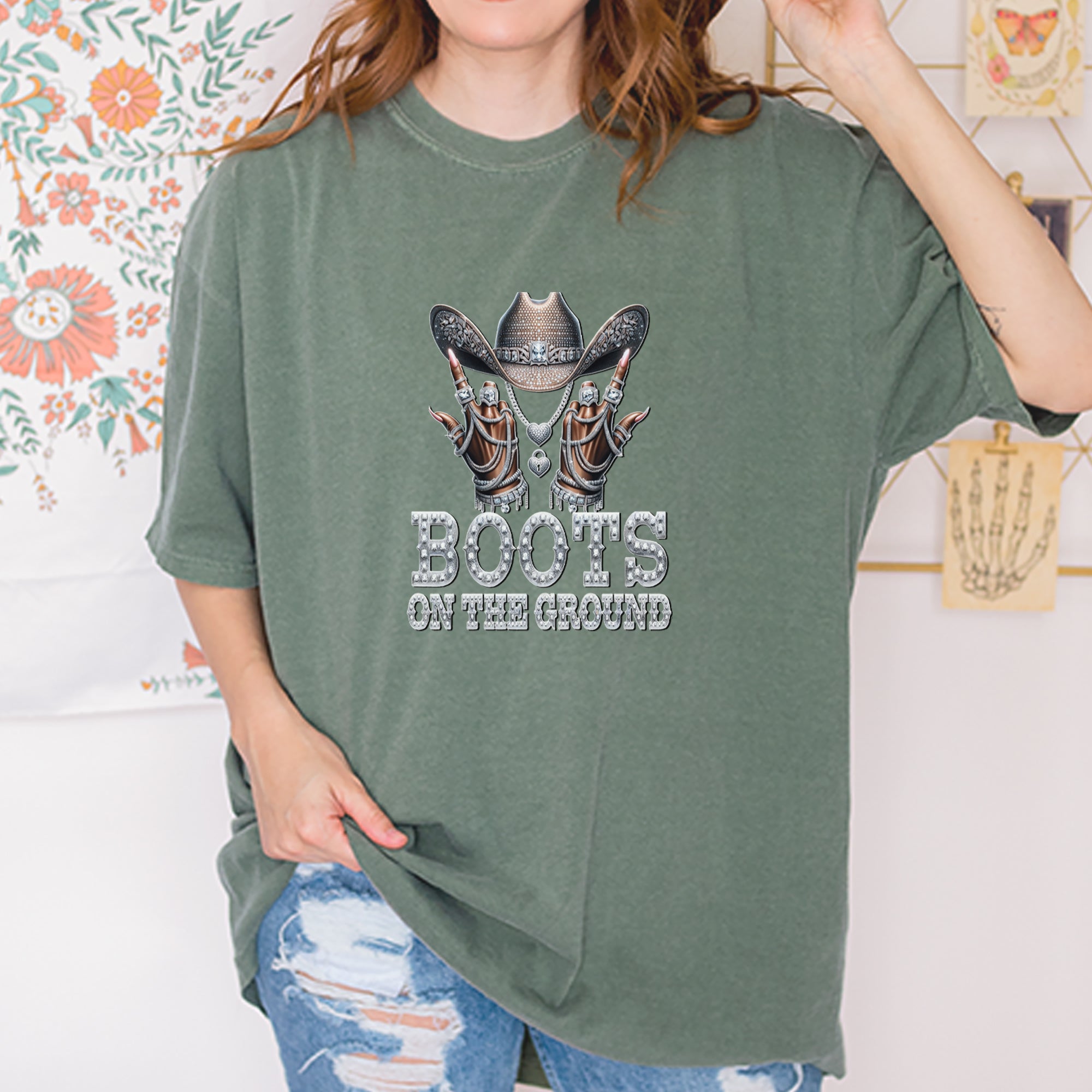 Boots On The Ground Bling Vintage Soft Unisex T-shirt 