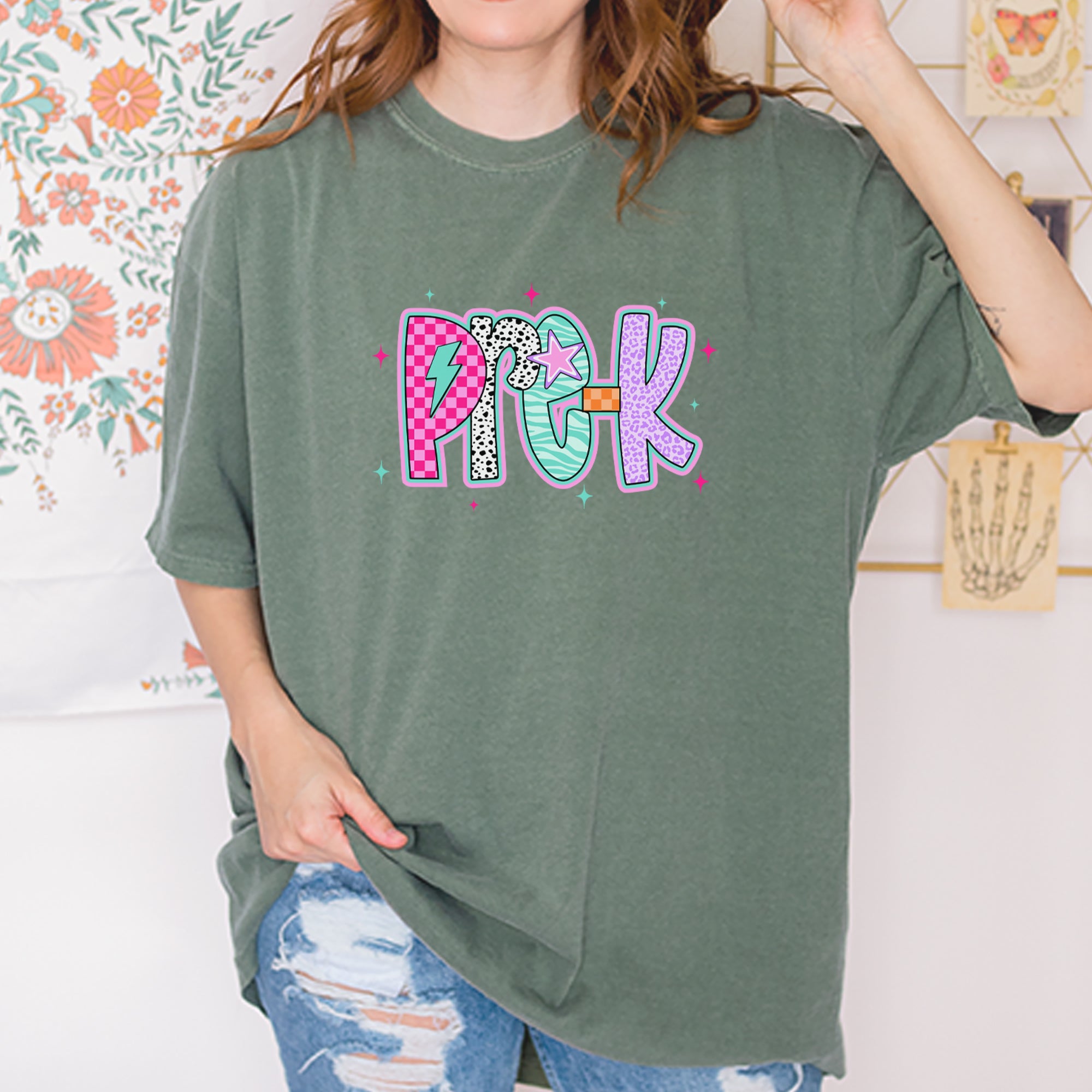 Pre-K Party Time Colorful Back to School Vintage Soft Unisex T-shirt 