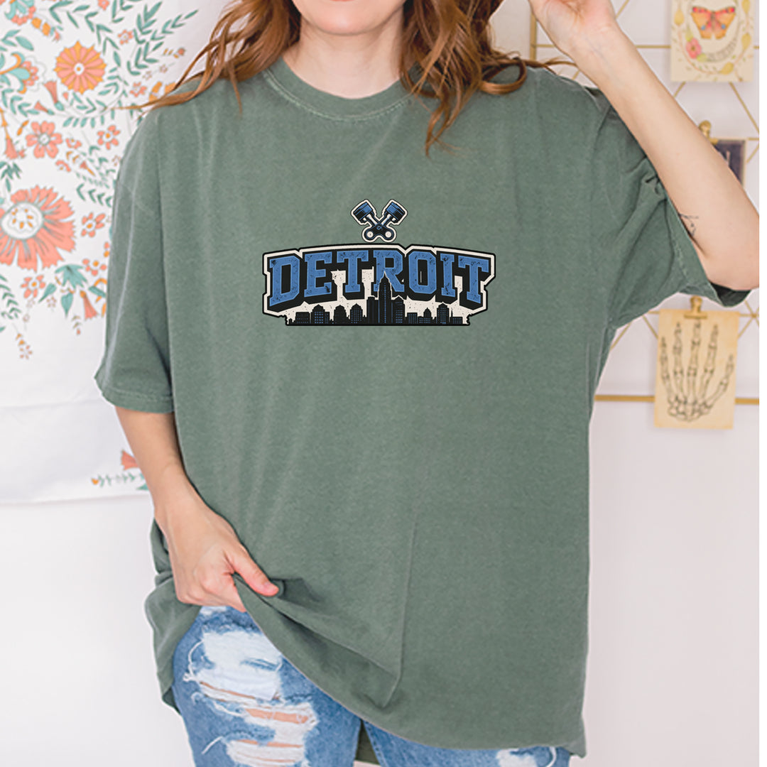 Detroit Motor City Retro Piston Vintage Soft Unisex T-shirt 