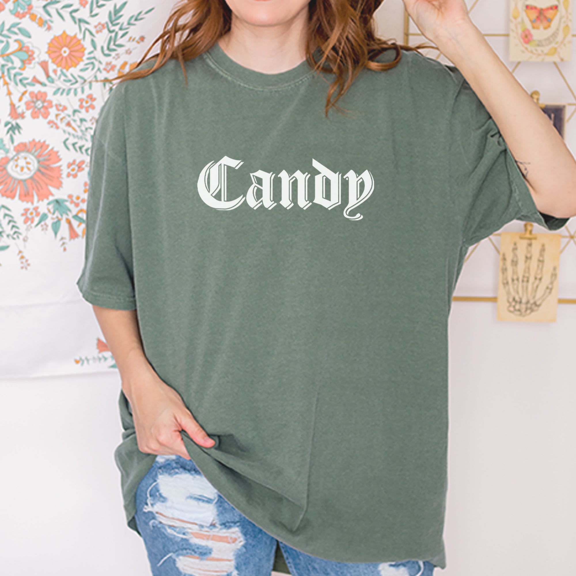 Candy Gothic Lettering Vintage Soft Unisex T-shirt 