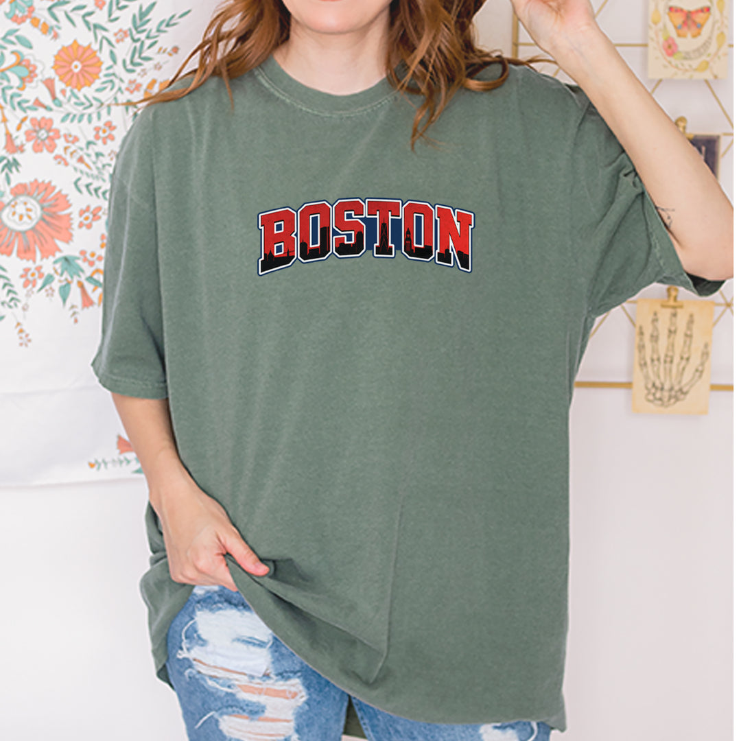 Boston City Pride Skyline Vintage Soft Unisex T-shirt 