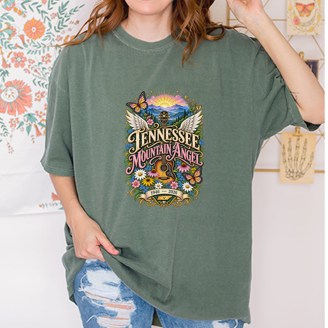 Tennessee Mountain Angel Wings Dolly Vintage Soft Unisex T-shirt 