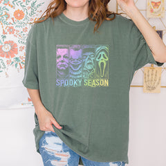 Spooky Season Horror Icons Halloween Vintage Soft Unisex T-shirt 