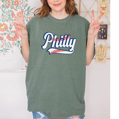 Philly Baseball Stitching Vintage Soft Unisex T-shirt 