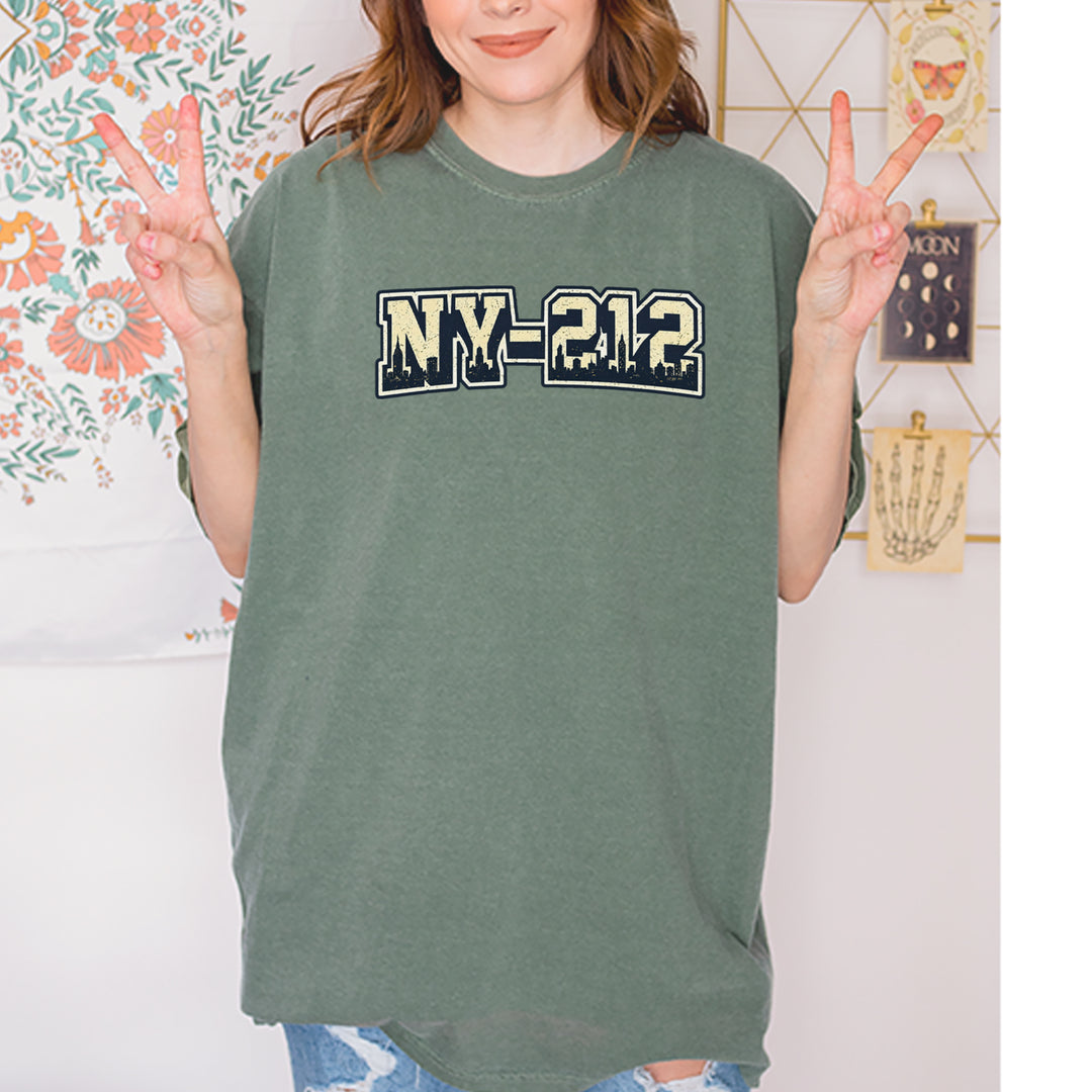 New York City 212 Area Code Skyline  Vintage Soft Unisex T-shirt 