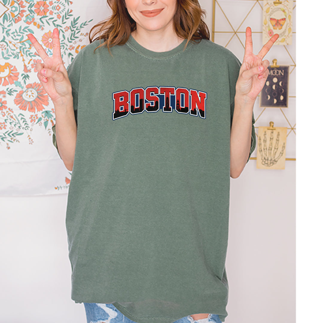 Boston City Pride Skyline Vintage Soft Unisex T-shirt 