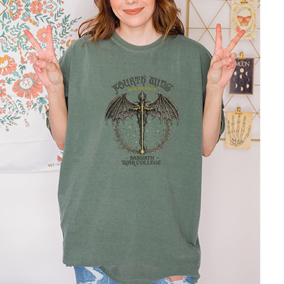 Fourth Wing Dragon Rider Vintage Basgiath War College Vintage Soft Unisex T-shirt 
