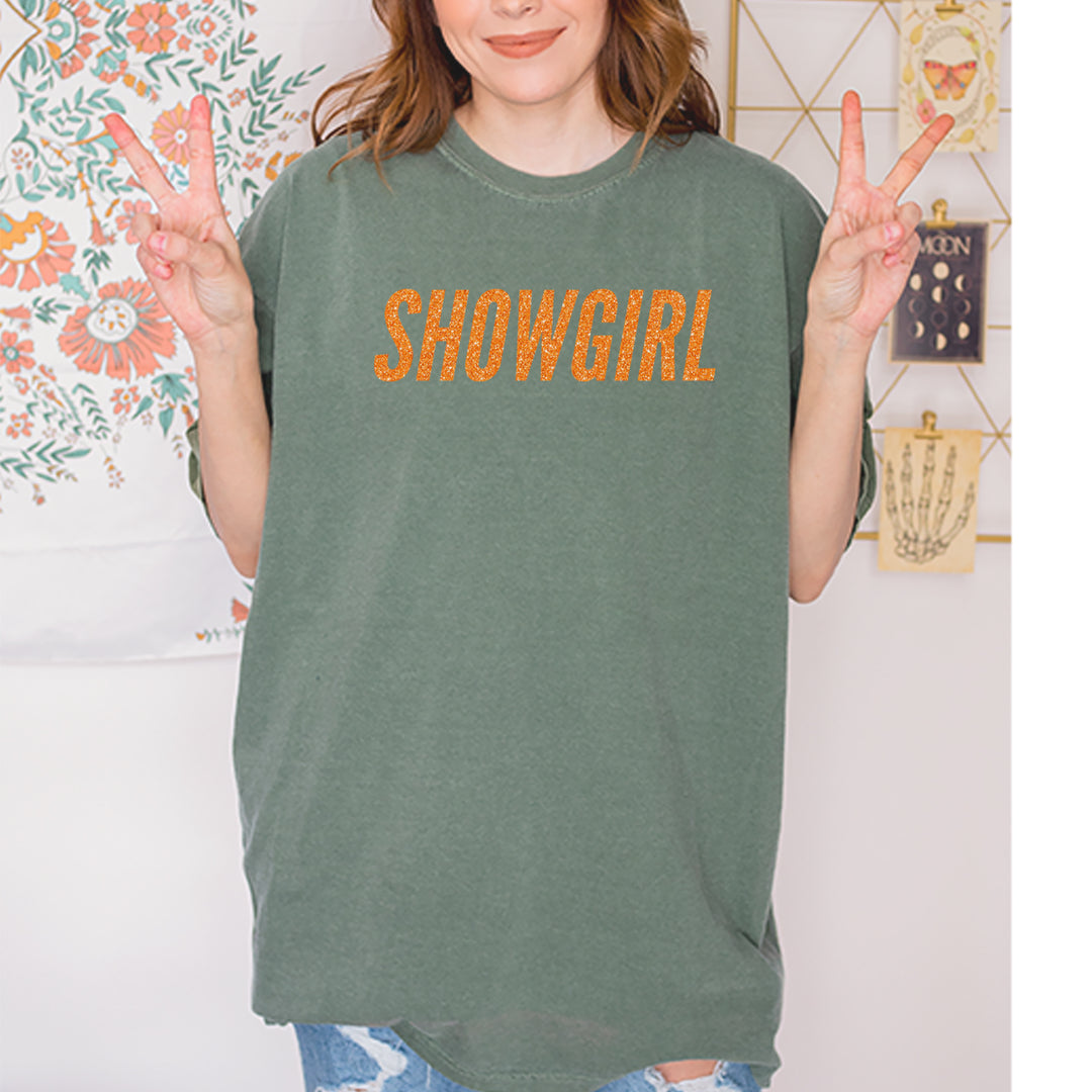 Showgirl Orange Glitter Vintage Soft Unisex T-shirt 