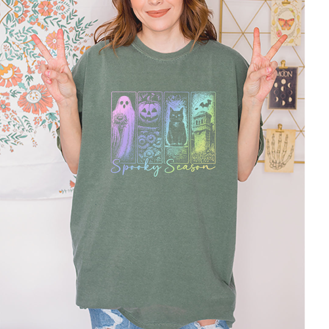 Spooky Season Cute Pastel Halloween Design Vintage Soft Unisex T-shirt 
