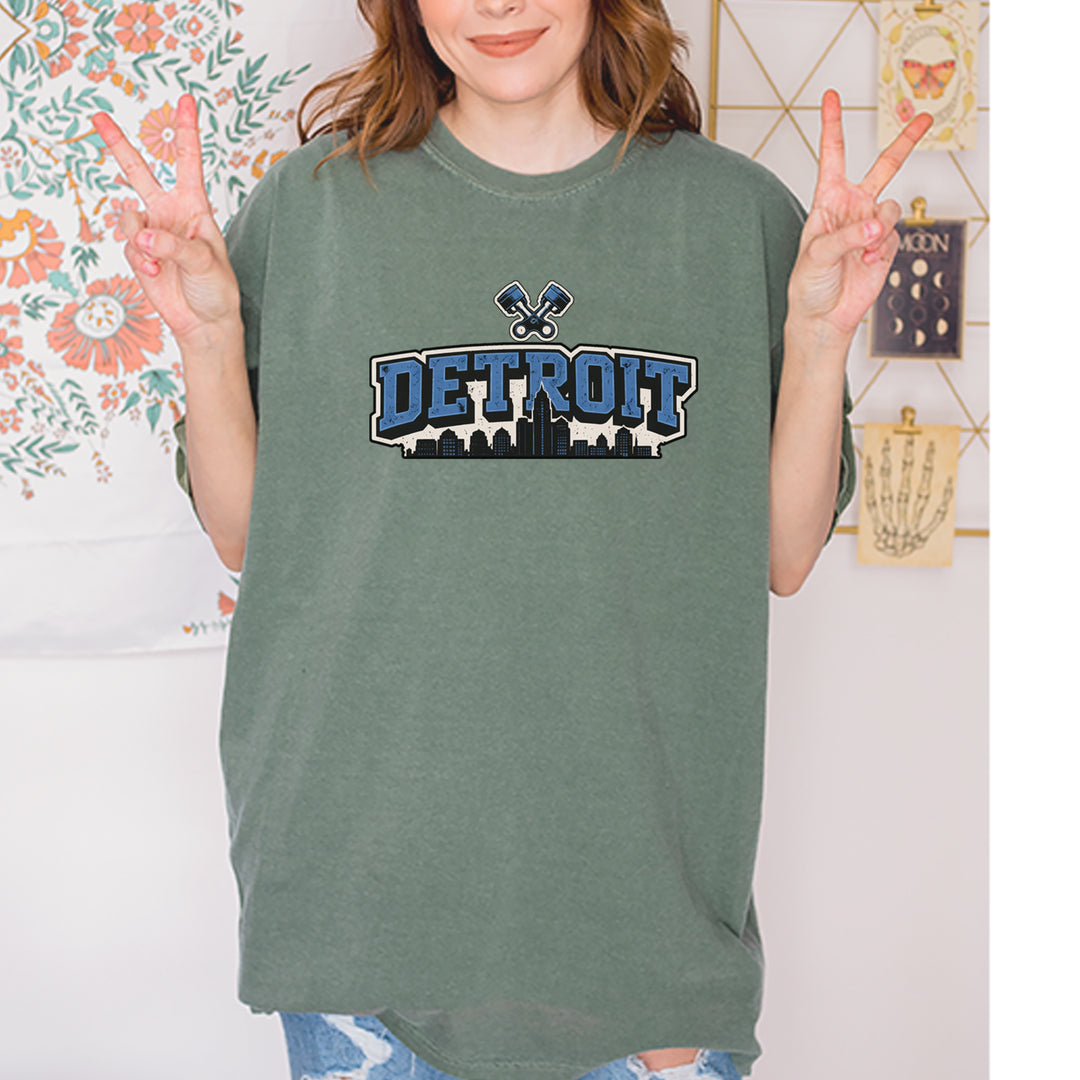 Detroit Motor City Retro Piston Vintage Soft Unisex T-shirt 