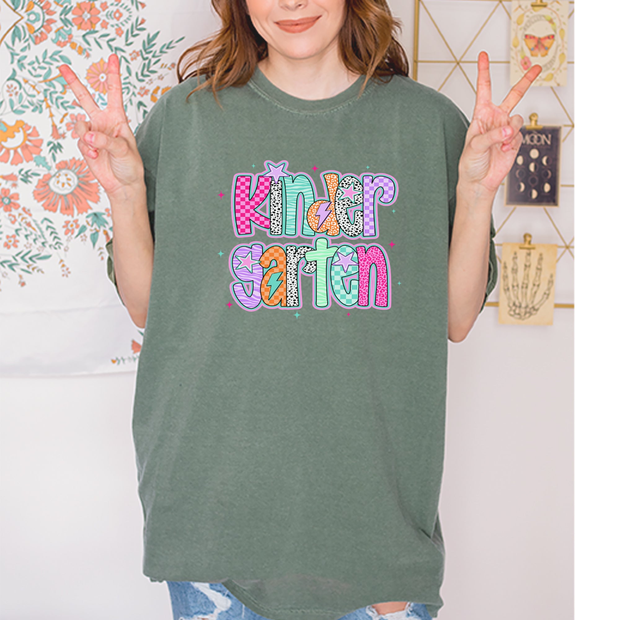 Kindergarten Cutie Colorful Back to School Vintage Soft Unisex T-shirt 
