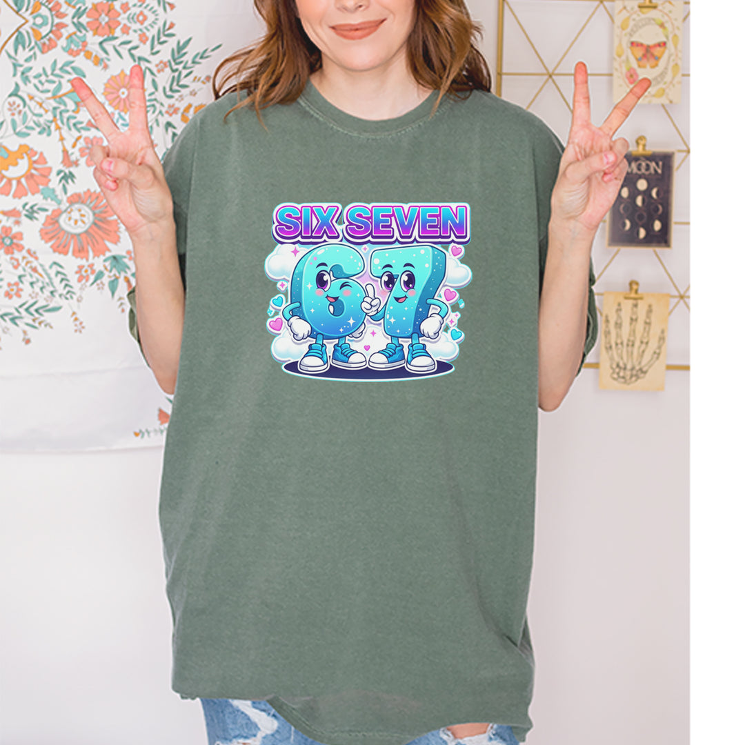 67 Six Seven Meme Kawaii Cloud Vintage Soft Unisex T-shirt 