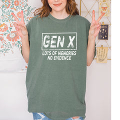 Gen X Lots of Memories No Evidence Nostalgia Vintage Soft Unisex T-shirt 