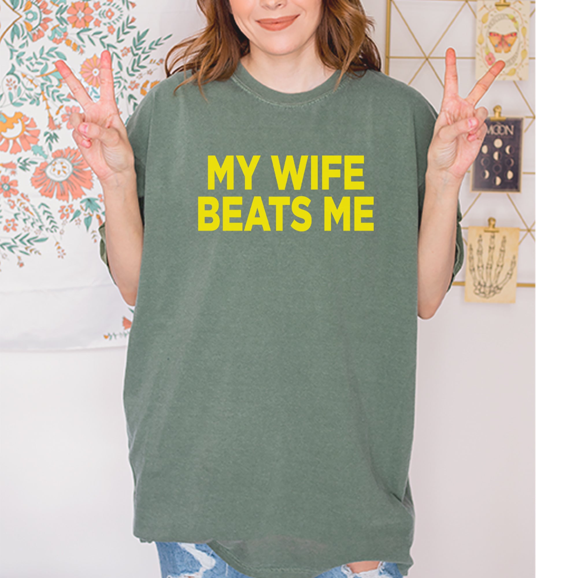 My Wife Beats Me Funny Vintage Soft Unisex T-shirt 