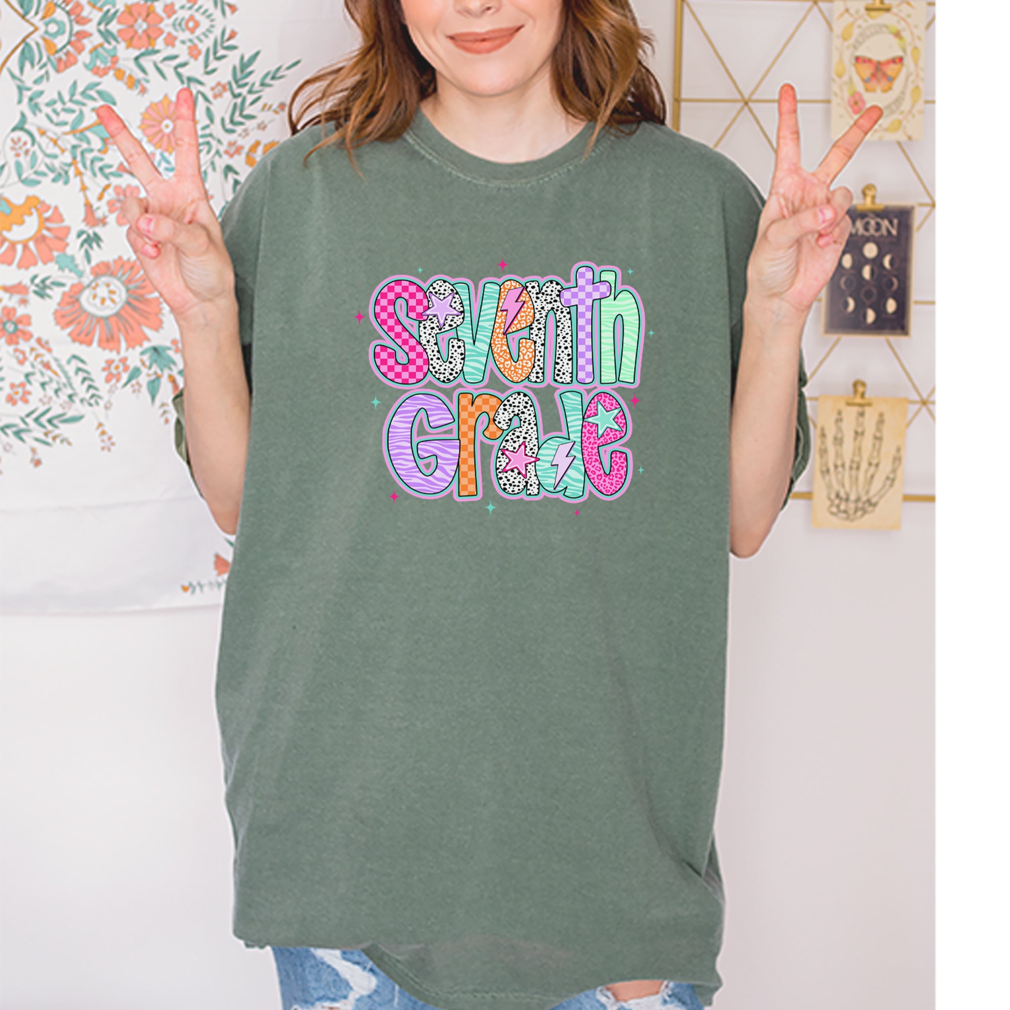 Seventh Grade Swagger Colorful Back to School Vintage Soft Unisex T-shirt 