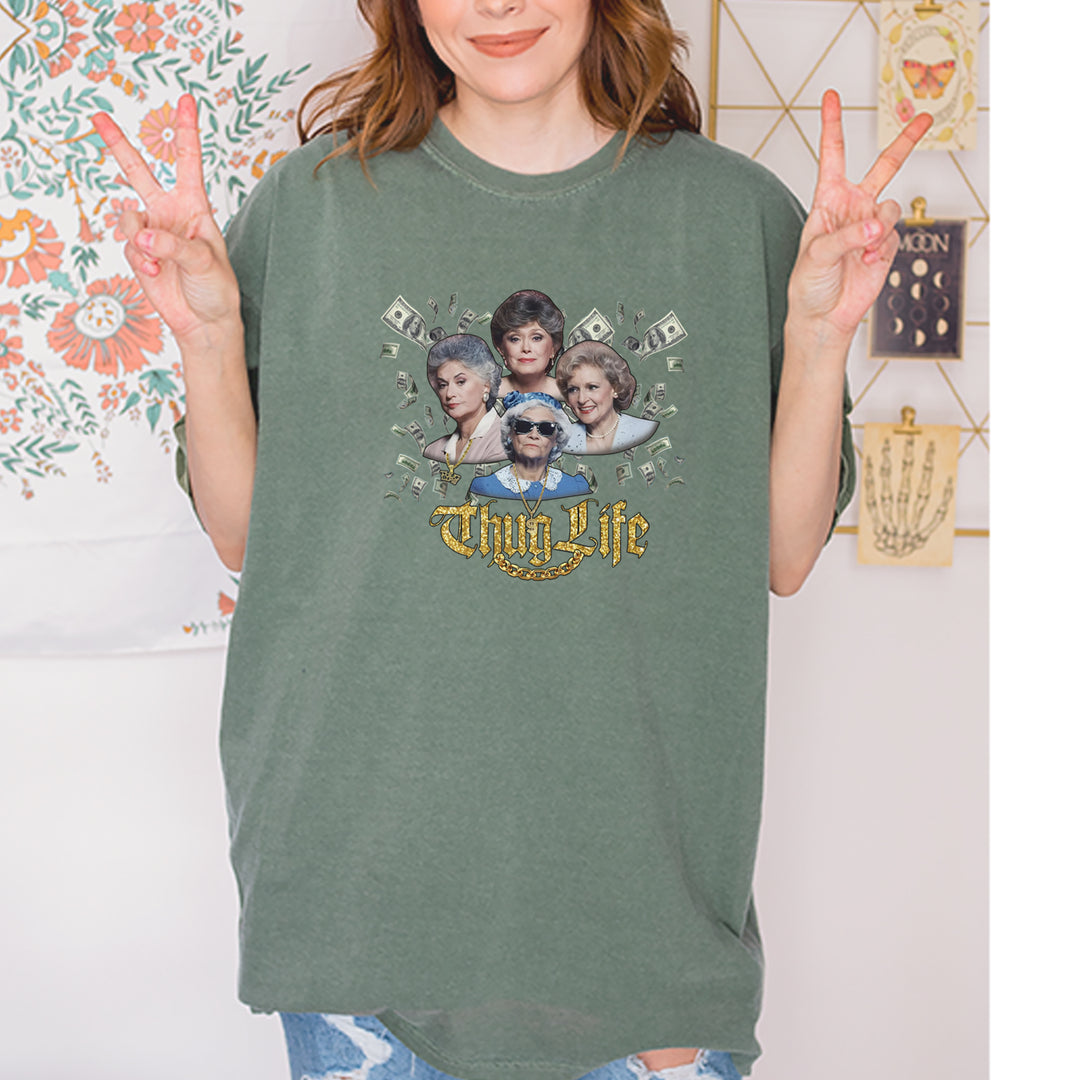 Golden Chain Thug Life Girls Vintage Soft Unisex T-shirt 
