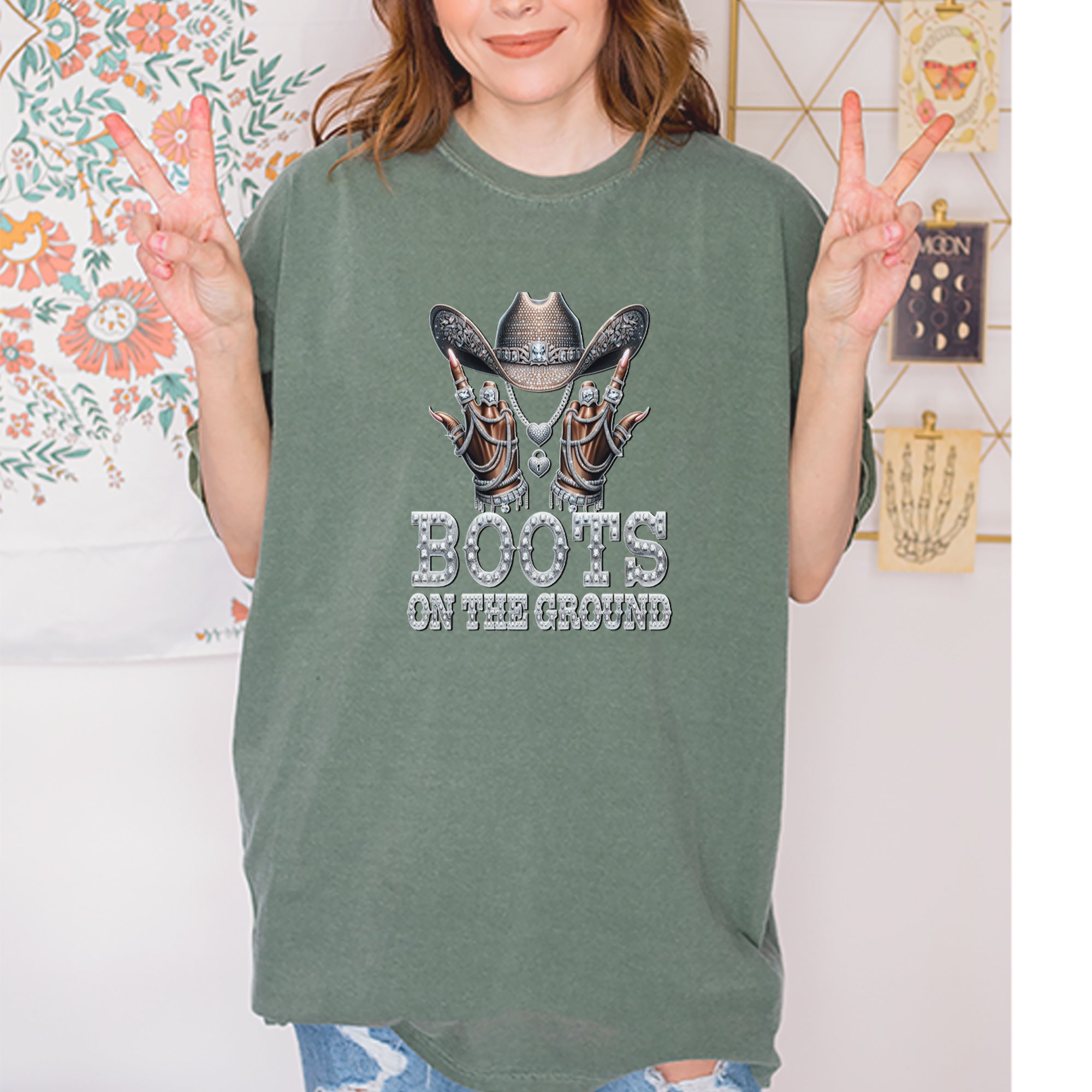 Boots On The Ground Bling Vintage Soft Unisex T-shirt 