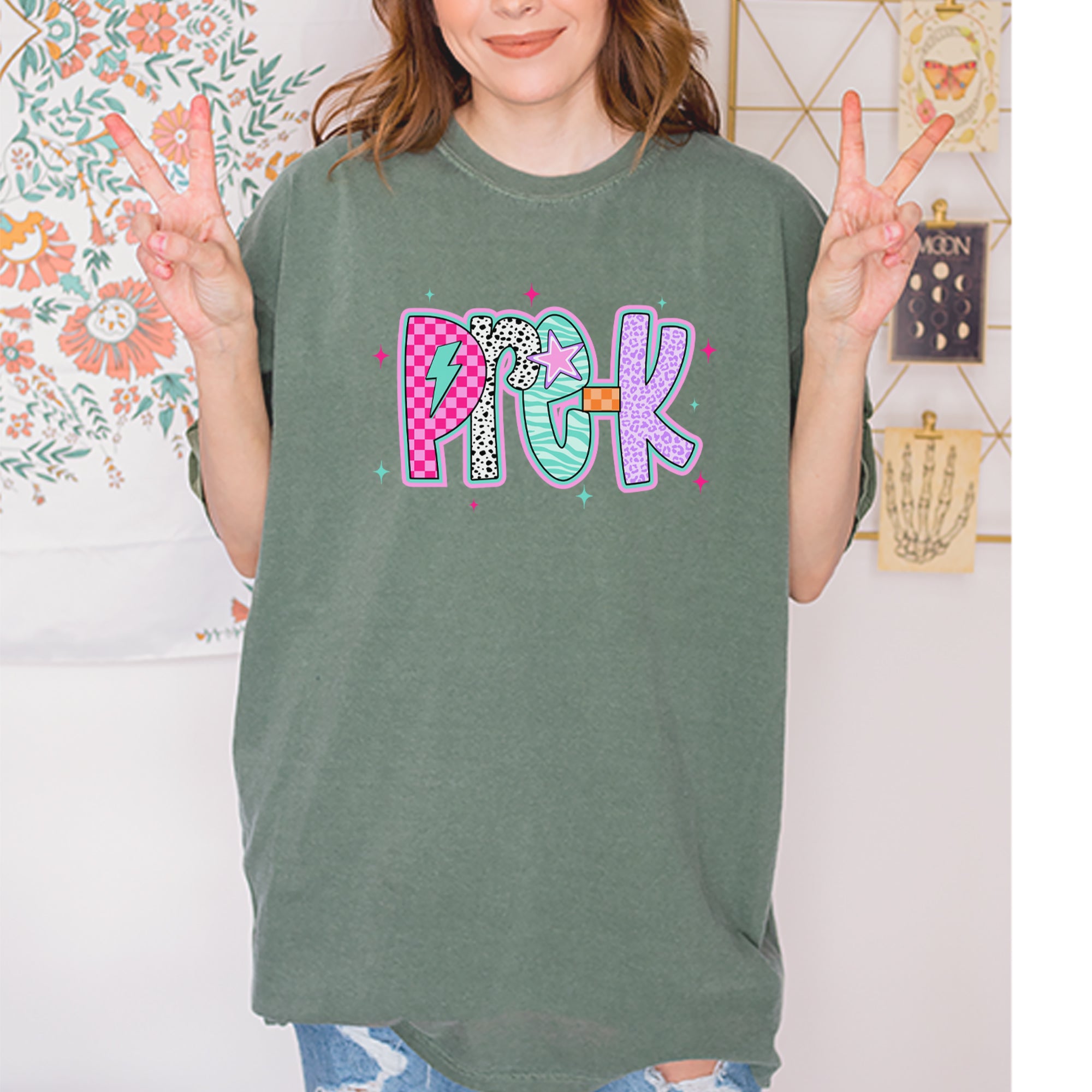Pre-K Party Time Colorful Back to School Vintage Soft Unisex T-shirt 
