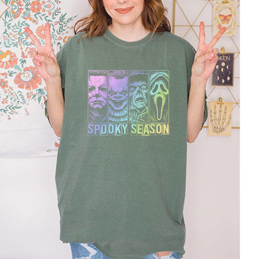 Spooky Season Horror Icons Halloween Vintage Soft Unisex T-shirt 