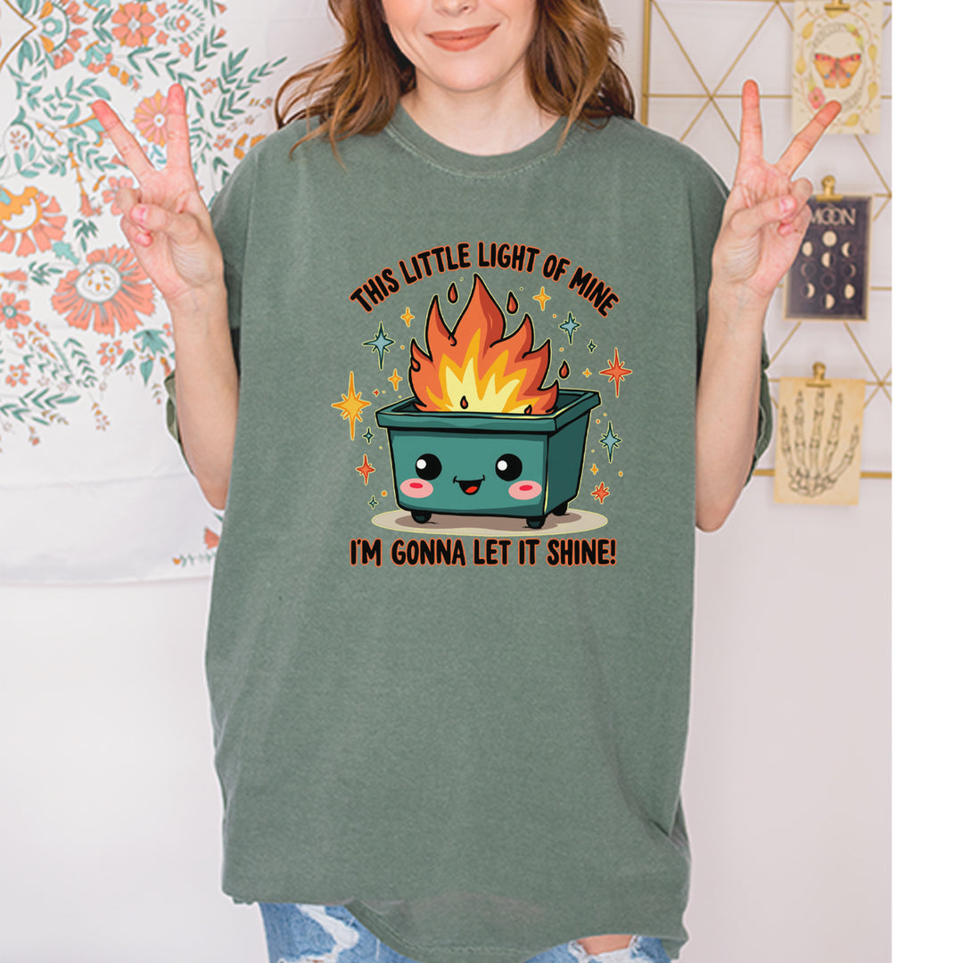 This Little Light of Mine Dumpster Fire Smile Face Vintage Soft Unisex T-shirt 